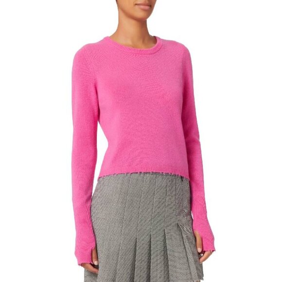 Intermix Valencia Pink Distressed Cashmere Sweater - Picture 1 of 8